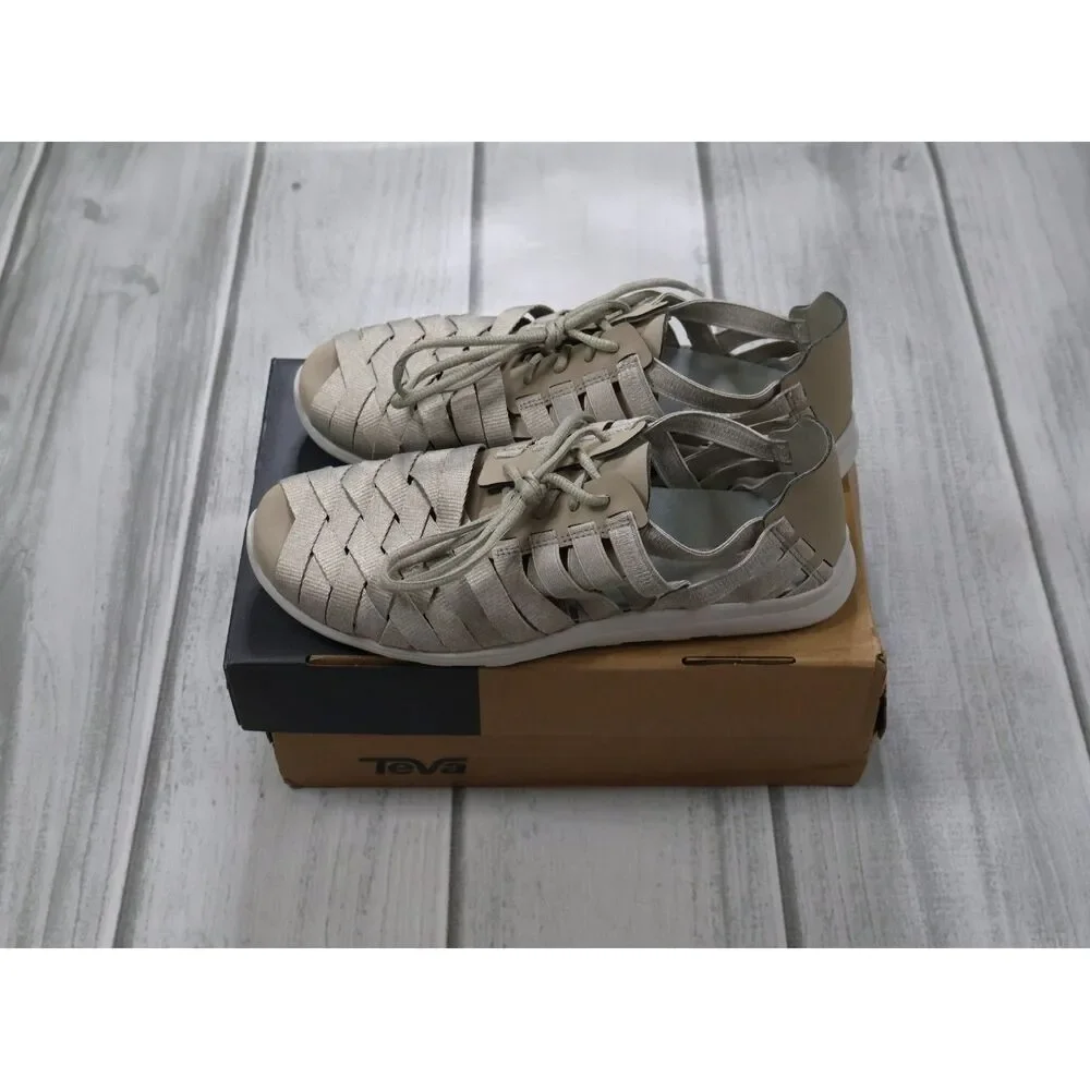 MERRELL Flora Kye Weave Lace Up Sneakers J94846 - Beige - Women's Size 8